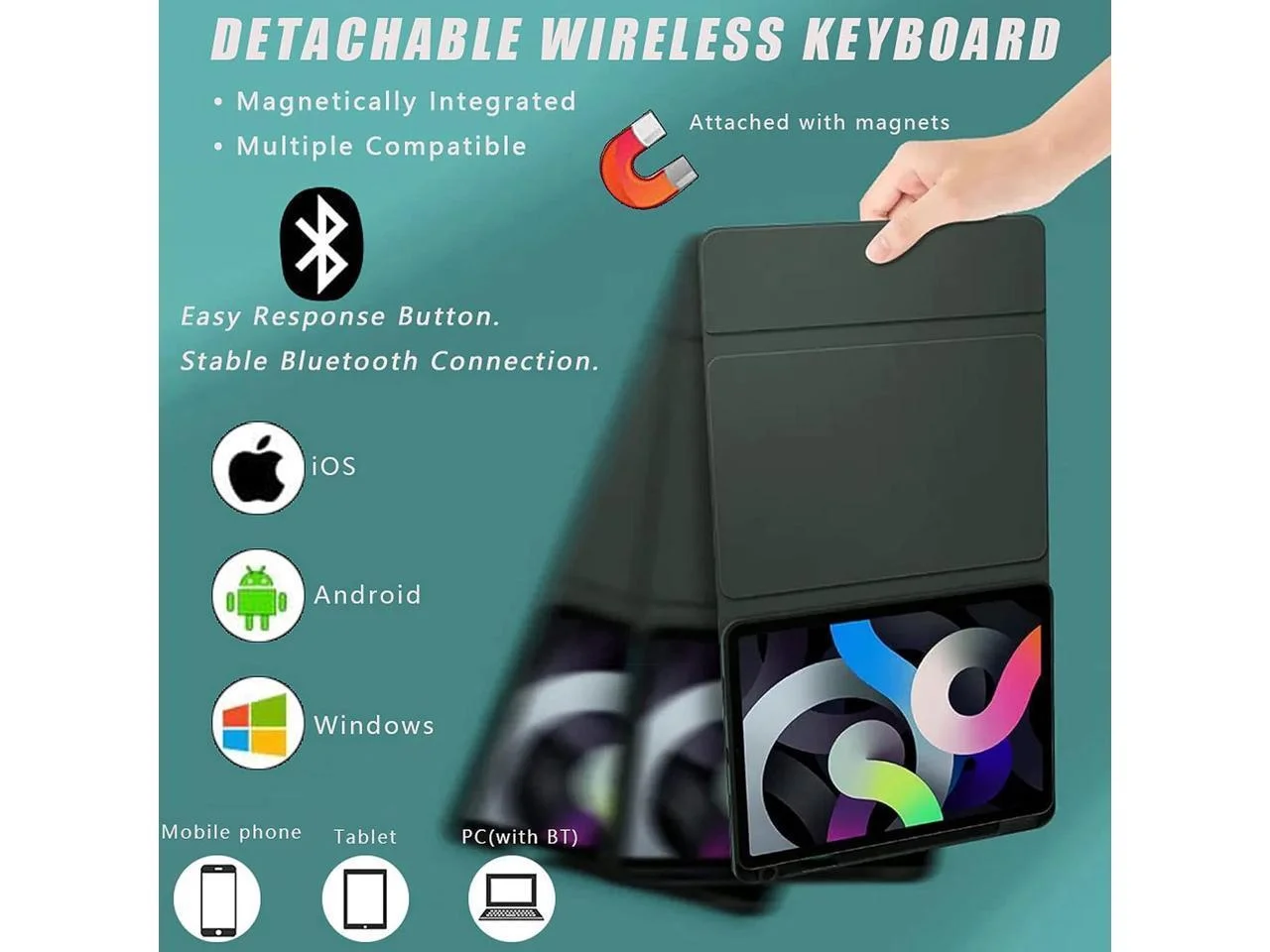 Touchpad Keyboard Case for iPad 10th Generation 10.9 inch 2022 A2696 A2757 A2777 Smart Stand Cover with Detachable Wireless Magnetic Keyboard