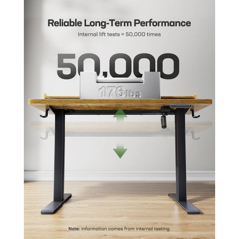 Adjustable Height Stand up Desk, 55 x 24 Inches Electric Standing Desk, Sit Stand Desk with Desktop Storage and Memory Preset