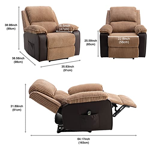 CALABASH Power Recliner Chair, Lazy Boy Recliner for Elderly/Adult, Adjustable Home Theater Big Man Recliners for Living Room