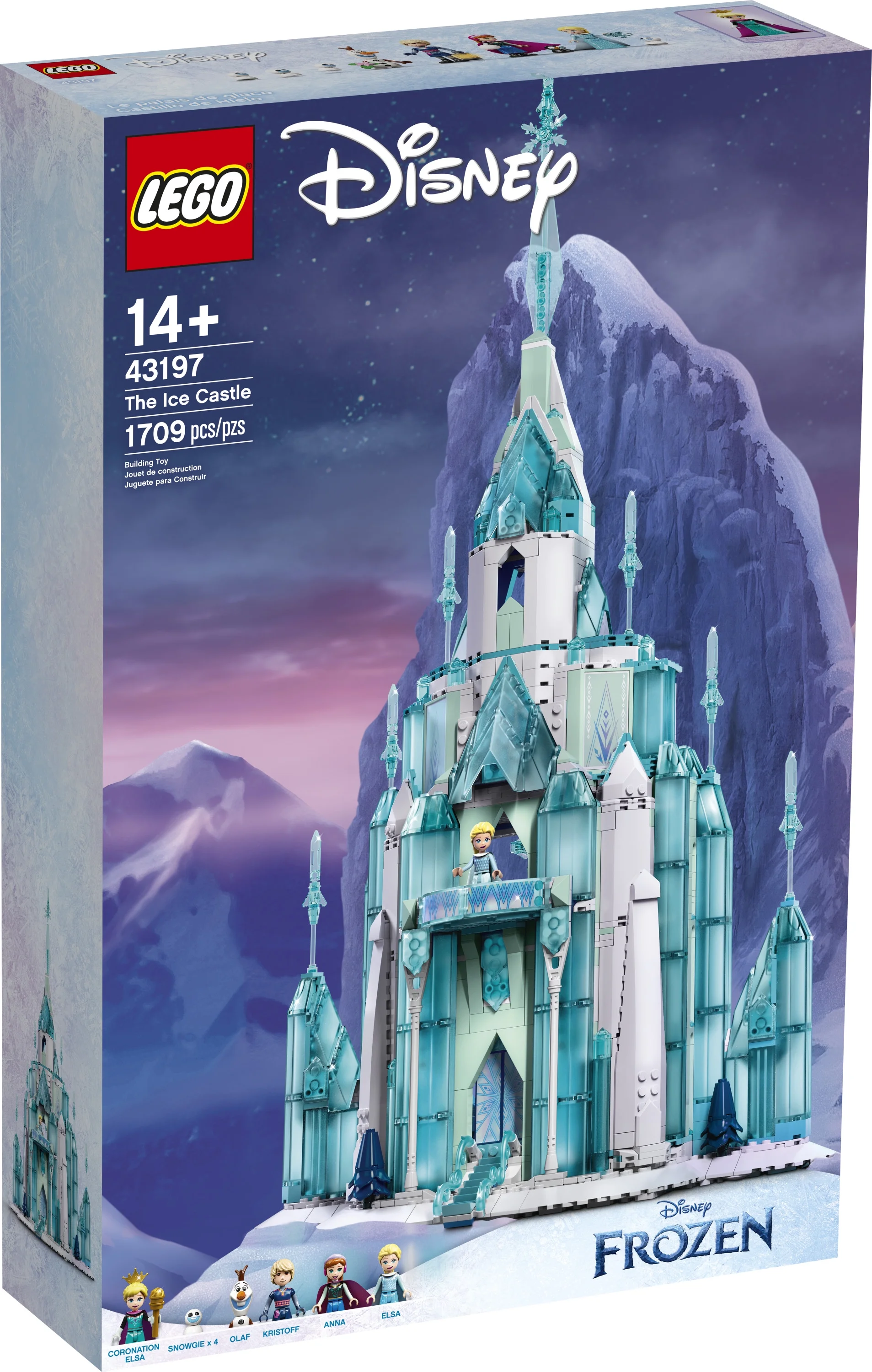 LEGO Disney Princess The Ice Castle Building Toy 43197, with Frozen Anna and Elsa Mini Doll Figures and Olaf Figure, Disney Castle Kit to Build
