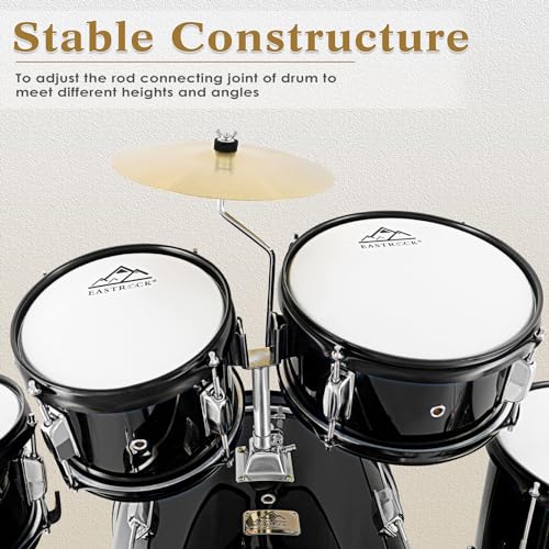 EASTROCK Kids Drum Set, 5-Piece 16 Inches Junior Drum Sets for Kids, Drummer, Beginner Youth Drumset for 7-12 Years Old with Throne,Cymbal,Pedal