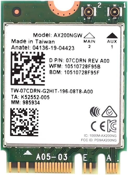 REKONG WiFi 6 AX200NGW M.2 2230 WiFi Network Card Dual Band 160MHz MU-MIMO 802.11AC AX 3000Mbps 2.4Ghz 5Ghz BT5.2 AX200 Wireless Adapter OFDMA