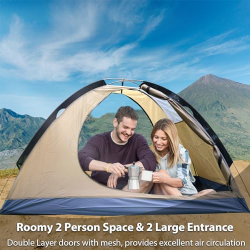 GEERTOP Ultralight 2 Person Backpacking Tent 4 Season Waterproof Camping Tent Double Layer Cold Weather Easy Set Up Tents for Family Camp, Hiking