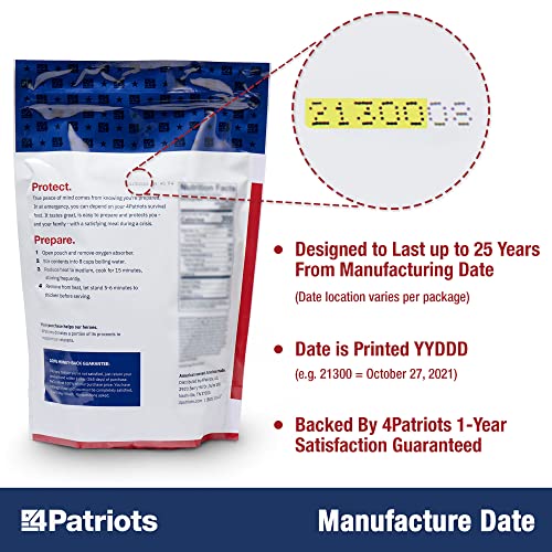 4Patriots 2-Week Survival Food Kit: Emergency Food Supply Designed to Last 25 Years, 84 Servings