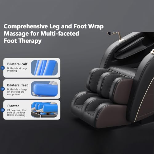 Massage Chair Full Body, Zero Gravity Massage Recliner Chairs with Hip Heat, Foot Massage and Air Massage System for Touch Screen Controller