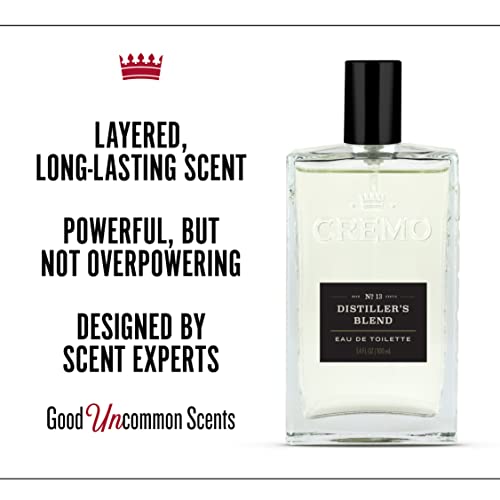Cremo Distiller's Blend (Reserve Collection) Cologne Spray, A Combination of Kentucky Bourbon, Smoked Vetiver and American Oak, 3.4 Fl Oz