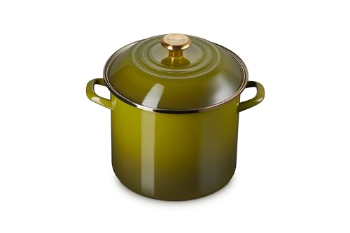 Le Creuset Enamel on Steel Stockpot, 10 qt., Olive