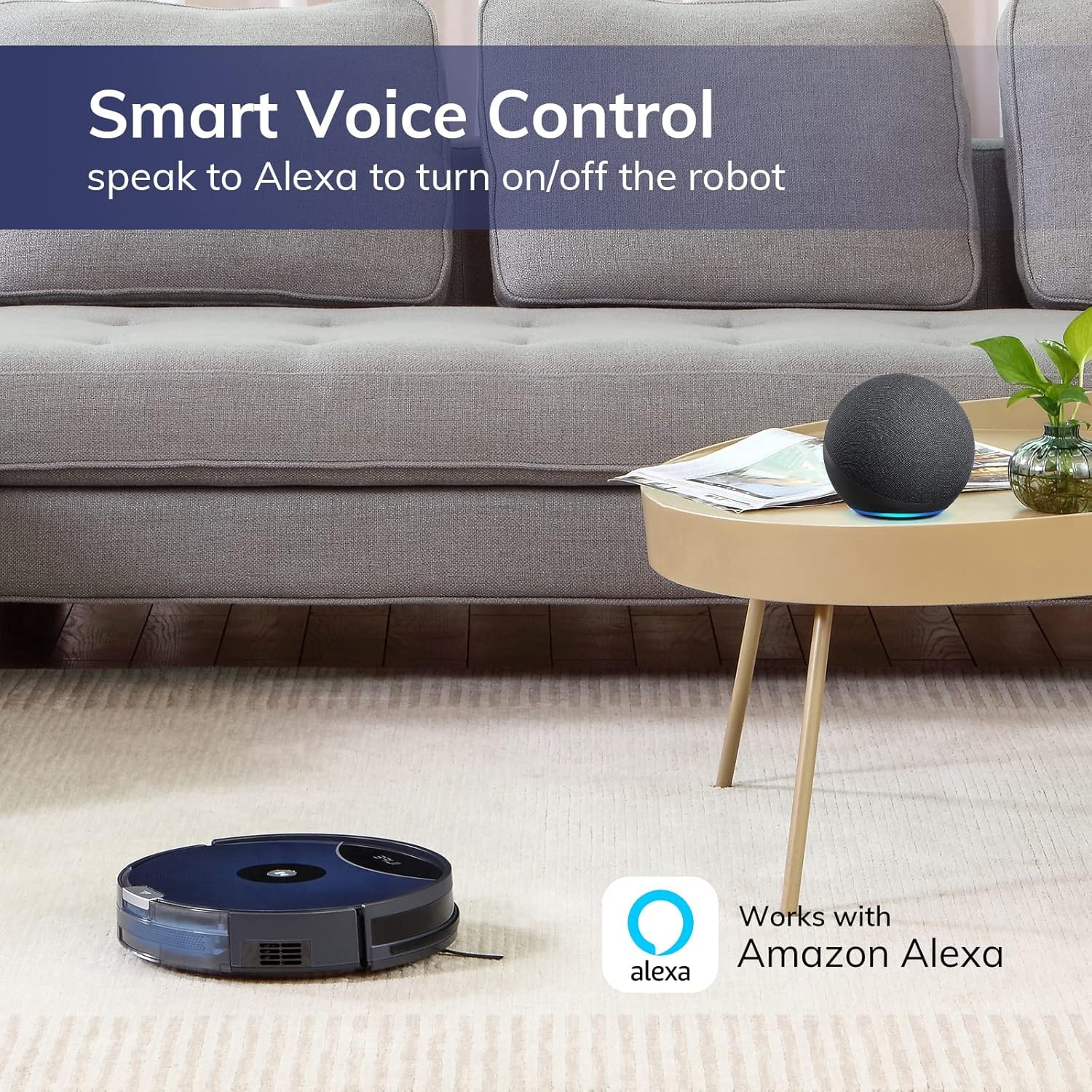 ILIFE A80 Max Robot Vacuum Cleaner, 2000Pa Max Suction, Wi-Fi Connected, Works with Alexa, 2-in-1 Roller Brush, Self-Charging, Slim and Quiet