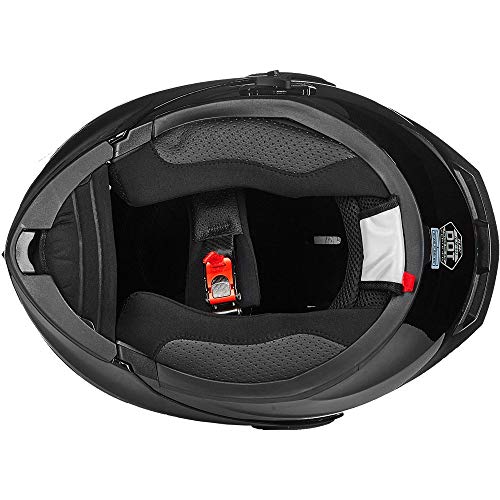 ILM Bluetooth Motorcycle Helmet Modular Flip up Full Face Dual Visor Mp3 Intercom FM Radio DOT Model 902BT(Matte Black, Large)