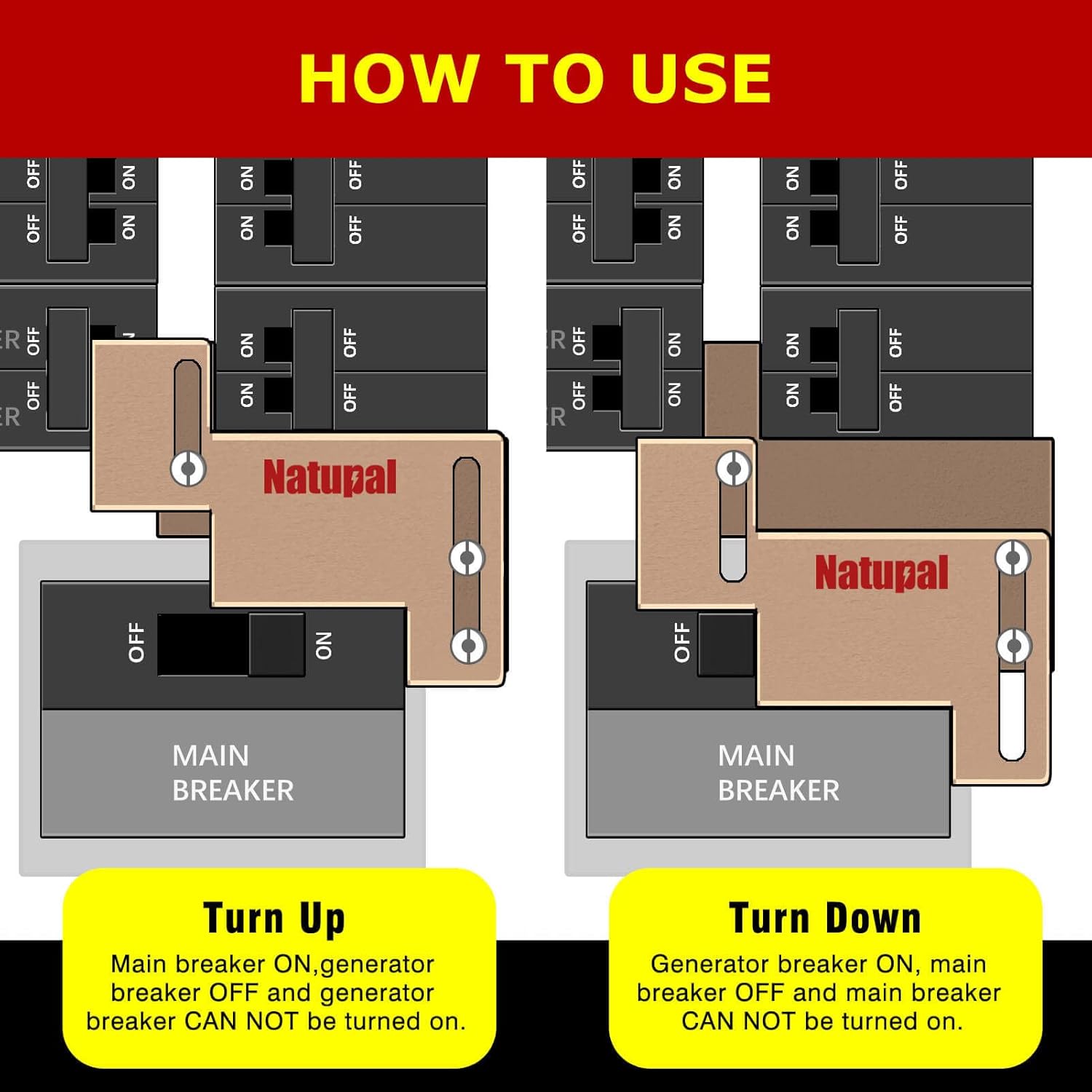 Generator Interlock Kit Compatible with Eaton Cutler Hammer Challenger BR-200 150 and 200 AMP Panel