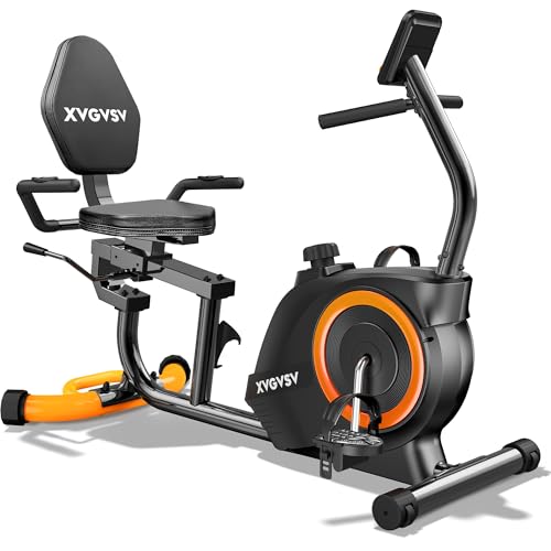 Recumbent Exercise Bike for Home Use, Quiet Recumbent Stationary Bikes for Adults & Seniors, 16-Level Resistance, Adjustable Seat, Supports 400LB