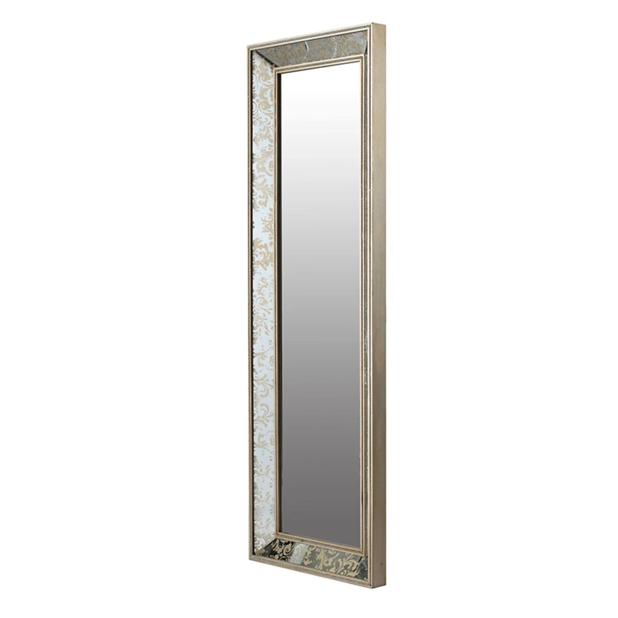 CC Home Furnishings Antique Style Rectangular Floor Mirror - 6' - Gold