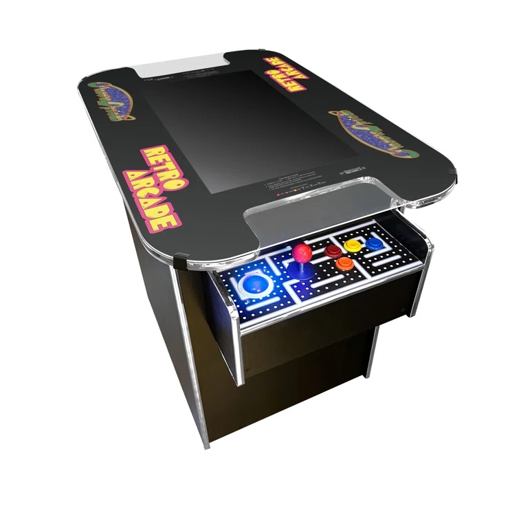 Chrome XL Cocktail Arcade Machine with 24" Monitor, 412 Retro Games and Trackballs