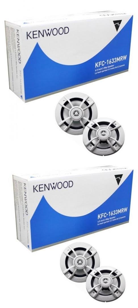 4 New Kenwood KFC-1633MRW 6.5x22 200W 2 Way Marine Boat Audio Speakers KFC1633MR
