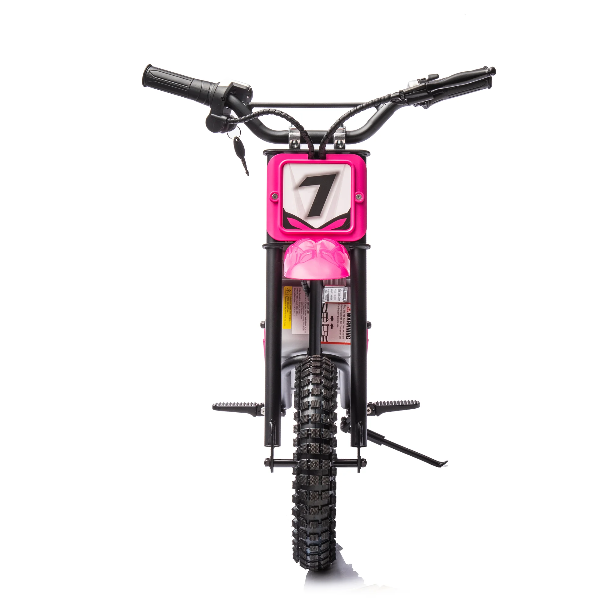BISHE 24V Advanced Electric Dirt Pink Bike for Age 6+ Up to 50 Minutes Continuous Ride Time, Electric Motocross Hand-Operated Dual Brakes
