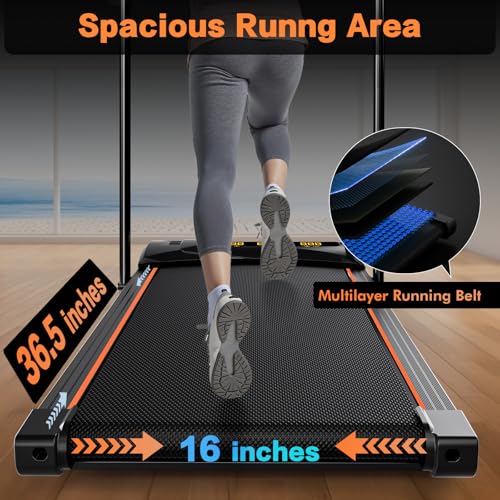 7.8MPH Incline Treadmill for Home, Walking Pad with Handle Bar, Under Desk Compact Treadmill with 350 Lbs Capacity, LED Display & APP, Remote Control