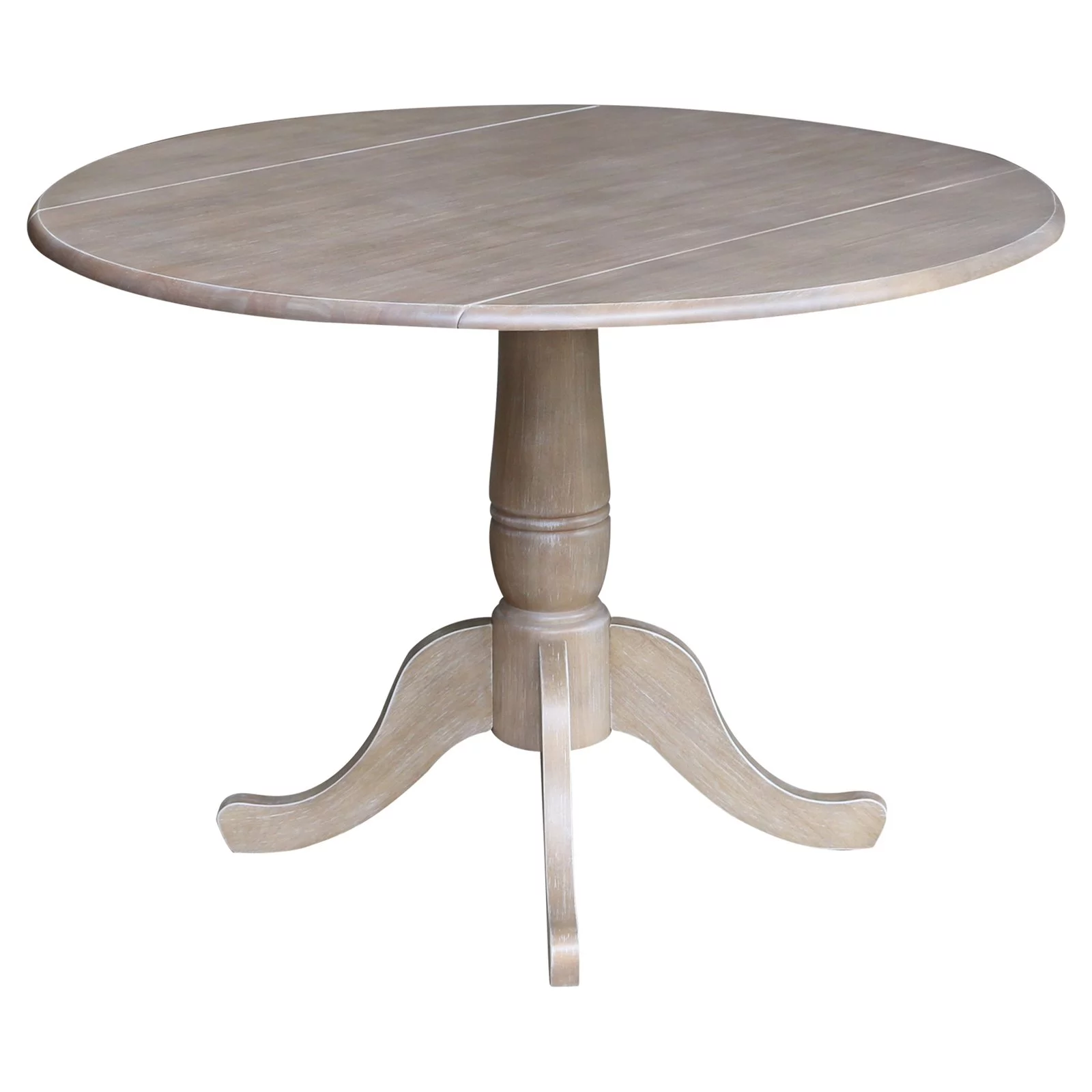 42" Round Dual Drop Leaf Pedestal Table - 29.5"H