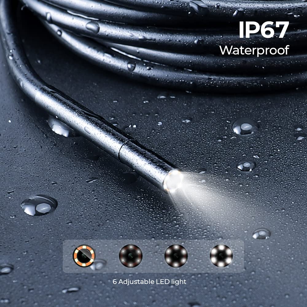 Borescope Inspection Camera with Light,Endoscope Camera USB Waterproof,Snake Camera for Plumbing