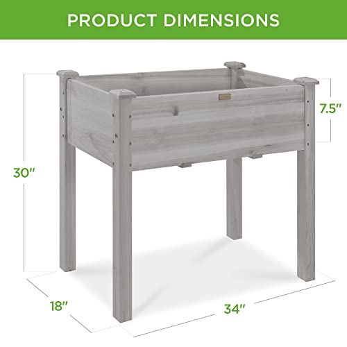 Best Choice Products 72x23x30in Raised Garden Bed, Elevated Wood Planter Box Stand for Backyard, Patio, Balcony w/Divider Panel, 6 Legs