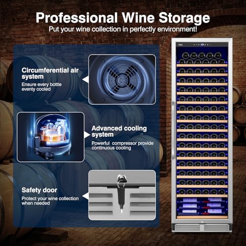 Cigar Electric Humidor, 35L 250 Counts Large Capacity Thermostatic Electric Cigar Cooler Cabinet with Digital LED Screen, Safety Lock