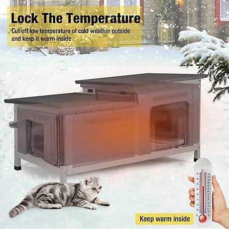 aivituvin Insulated Cat House for Outside Winter Warm Liner Inside AIR93-IN - Pet Supplies online store
