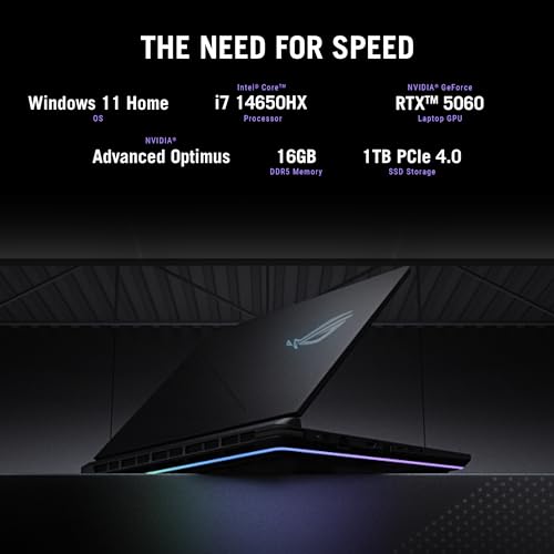 ASUS ROG Strix G16 (2025) Gaming Laptop, 16” FHD+ 16:10 165Hz/3ms Display, NVIDIA® GeForce RTX™ 5060 Laptop GPU, Intel® Core™ i7 Processor 14650HX