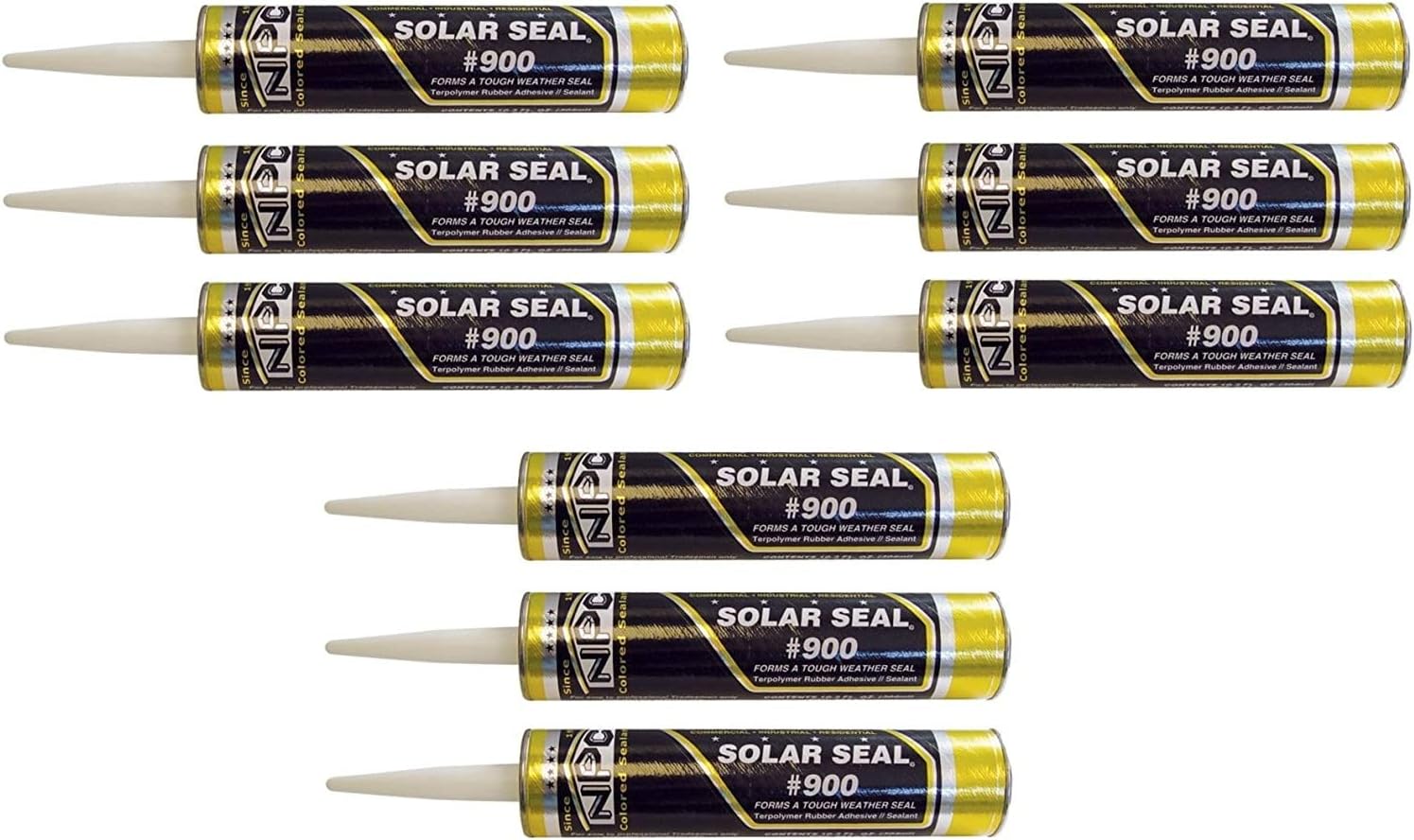 NPC #900 Solar Seal 6 Pack - Metal Roofing Flashing/Panels, Vinyl and Fiber Cement Siding, Fiberglass, Cedar, Brick & Masonry, Sky Lights, Sun Rooms