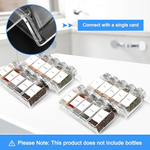 Acrylic Seasonings Spice Rack,4 Tier,Expandable From 9" to 18",Acrylic Spice Drawer Organizer,Organize and Display Your Spices
