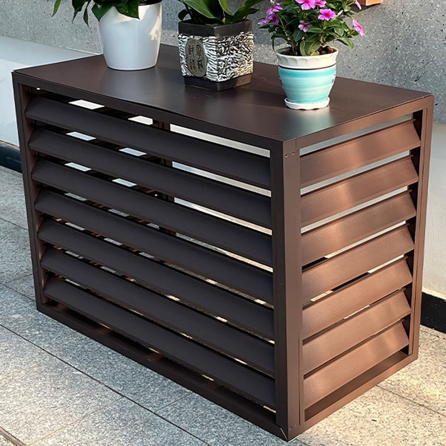 Aluminum Air Conditioner and Heat Pump Cover ,Mini Split Air Conditioner Cover for Outside Units ,Shelf Plant Stand ,Outdoor AC Unit Cover