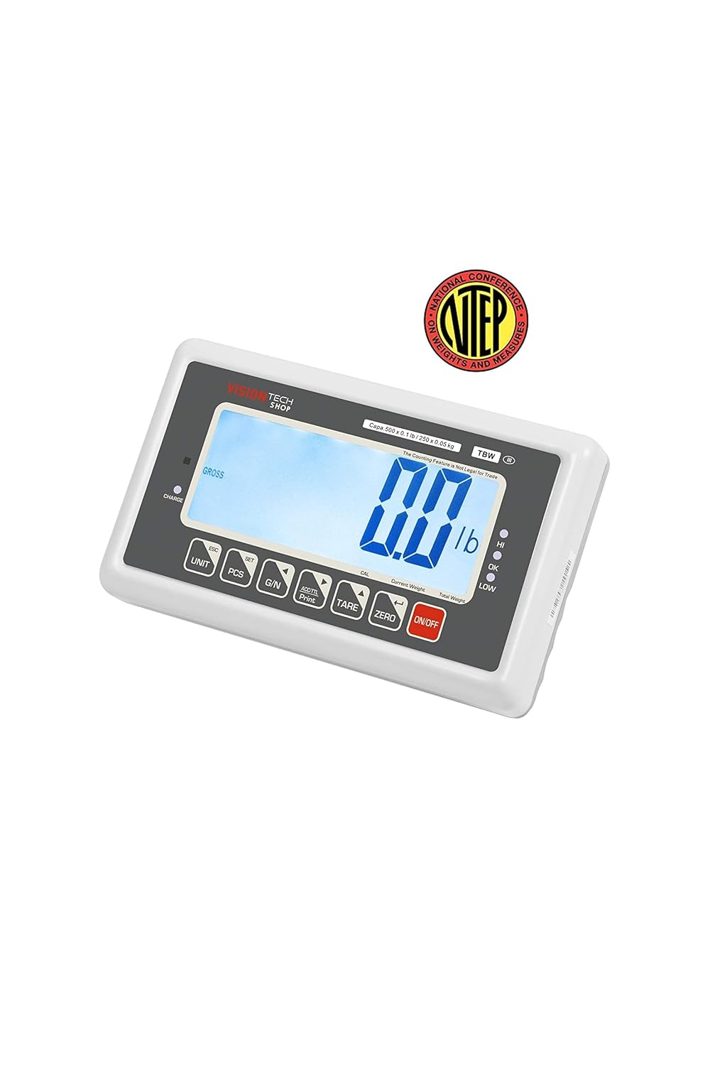 VisionTechShop TBW-500 Bench Scale for Warehouse Industrial Shipping Scale and, Lb/Kg Switchable, 500lb Capacity, 0.1lb Readability