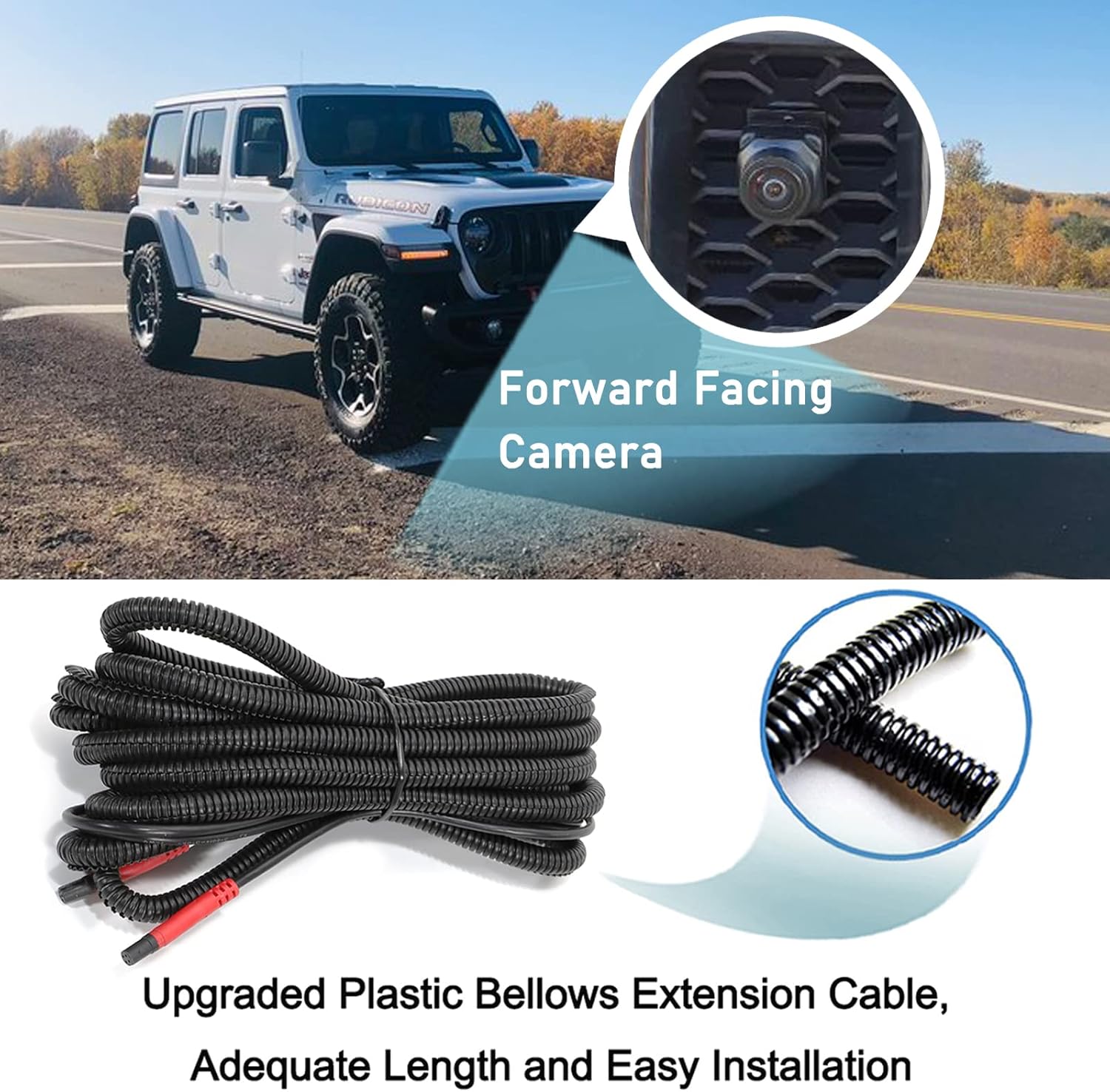 for Jeep Wrangler JL Rubicon JLU Gladiator JT 2018-2020 Forward Facing Off-Road Front View Camera Kit