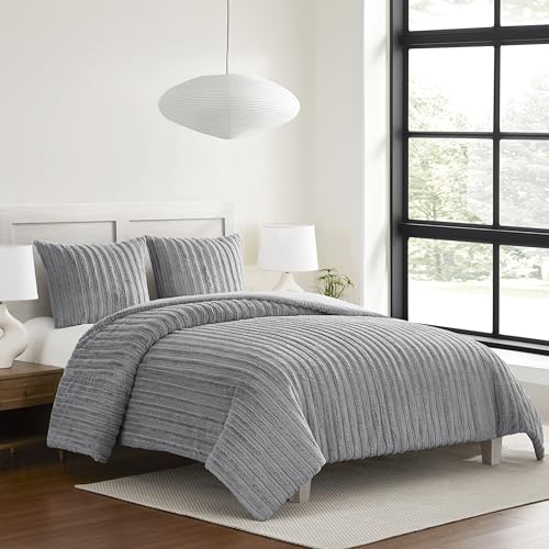 UGG Kenzie Full/Queen Comforter Set with 2 Pillow Shams Plush Faux Fur Bedding Soft Warm Down Alternative Comforter Washable Hypoallergenic Fluffy