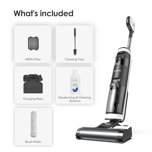 Tineco iFLOOR 3 Breeze Complete Wet Dry Vacuum Cordless Floor Cleaner and Mop One-Step Cleaning for Hard Floors