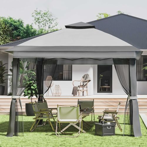 UDPATIO 13'x13' Gazebo for Patio, Pop up Gazebo Canopy Tent, Outdoor Patio Waterproof Gazebo with Mosquito Netting for Lawn, Garden