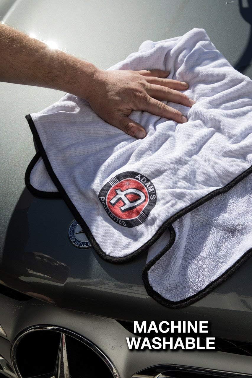 Adam's Ultra Plush Drying Towel (Pack of 2) - Microfiber Cleaning Cloth for Car Detailing, Drying, & Car Wash | Soft Rag Towel Won'