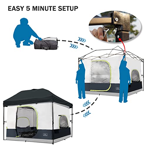 KAMPKEEPER Camping Inner Tent for Pop Up CanopyFully Vented Roof, Converts 10'x10' Straight Leg Canopy into Camping TentKhaki