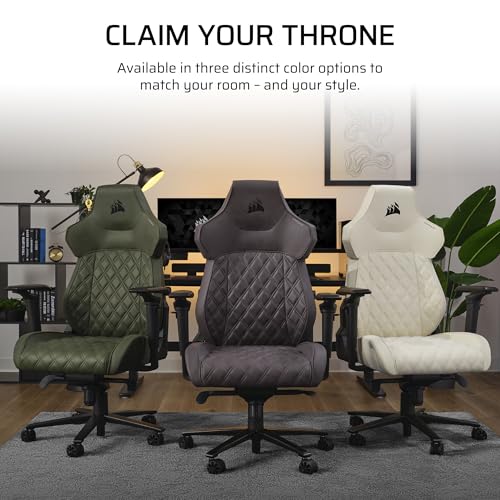 Corsair TC500 Luxe Gaming Chair – Premium Breathable Fabric – Wide Seat – Five-Way Adjustable Armrests – Adjustable Built-in Lumbar Support – 90-160