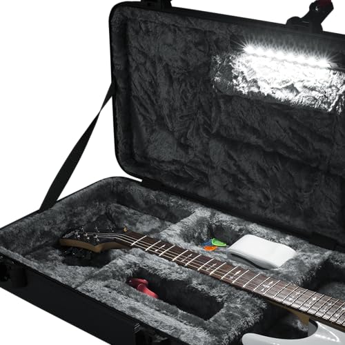 Gator Cases Molded Flight Case for Strat/Tele Style Electric Guitars with TSA Approved Locking Latch, (GTSA-GTRELEC)