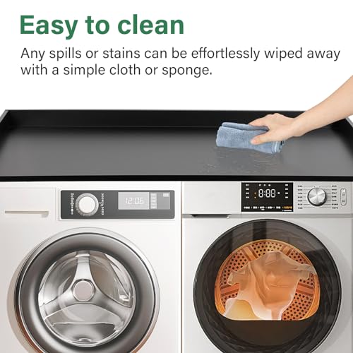 clicliet Washer Dryer Countertop, Laundry Countertop with Edge Rails, 27.5" Depth x 54" Washer and Dryer Covers for the top