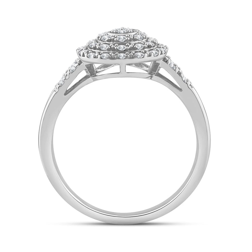 Auriga 925 Sterling Silver Near 1/2 Carat Diamond Ring for Women Size 7