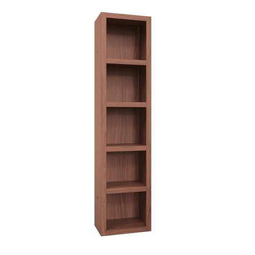 Oakland Living Easy-Lift Queen Murphy Wall Bed in Brown Wood Grain with Two Bookshelves