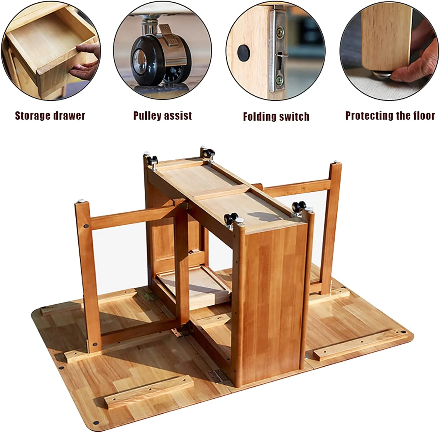 Table And Chairs Drop Leaf Extension Dinner Table With Wheels And Drawer Solid Wood Farmhouse Dining Table Set 5 Pieces Space Saving Kitchen Island