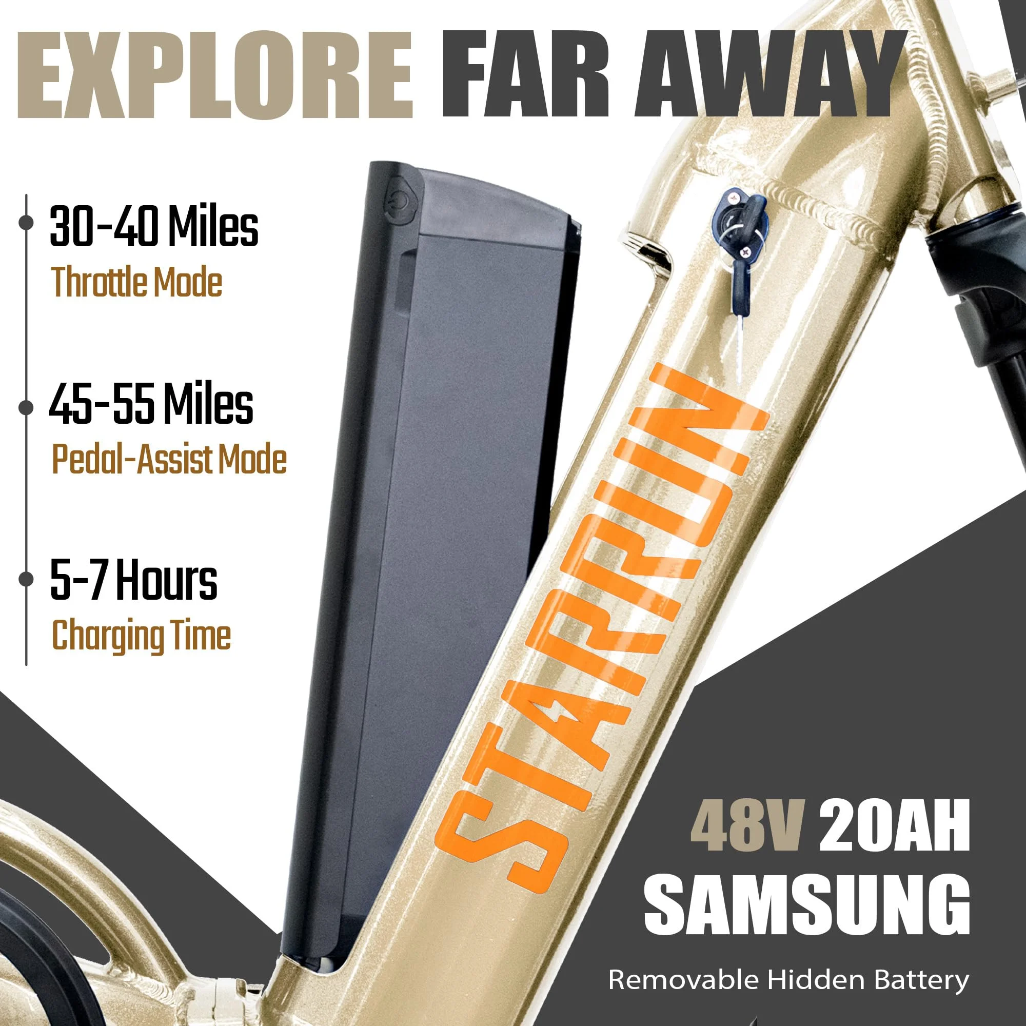 Electric Bike Full Suspension E-Bikes for Adults 750W 48V 20Ah Removable Lithium  Battery 4.0" Color Display 7 Speed 20'X4.0 Fat Tire Folding