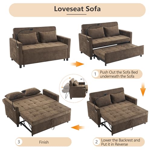 Merax 3 in 1 Convertible Sleeper Sofa Bed
