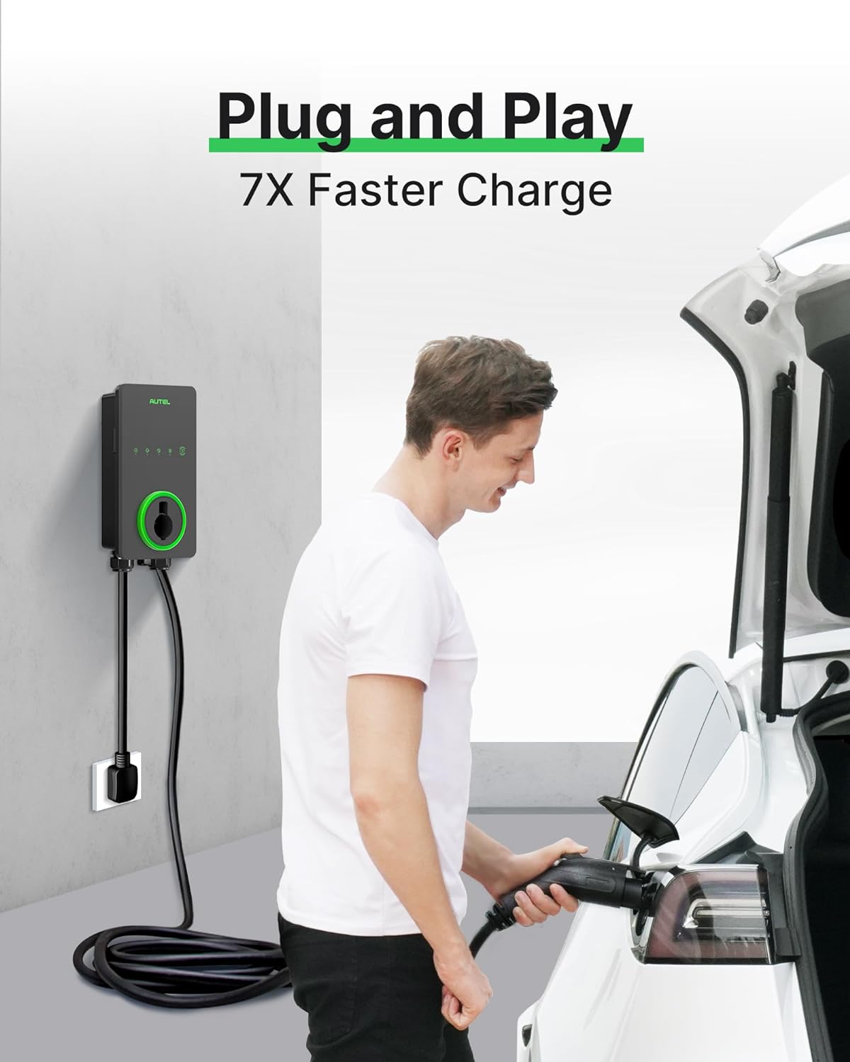 Autel Home Level 2 EV Charger up to 40Amp, 240V, Indoor/Outdoor Fast Electric Vehicle Charging Station with Flexible 25-Foot Cable, NEMA 14-50 Plug