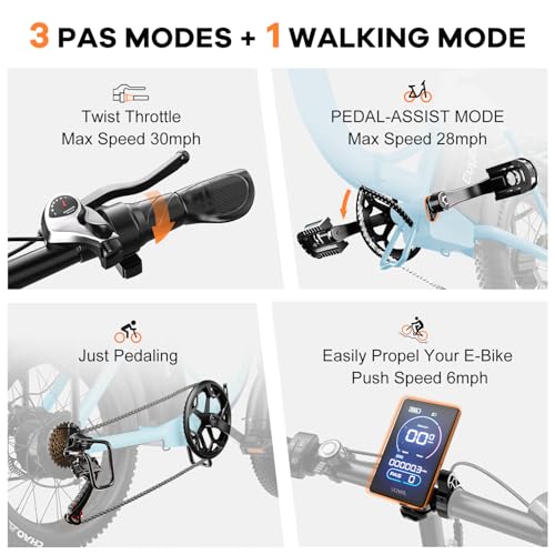 1000W Folding Electric Bike,48V 20AH Removable Battery E Bike,30+MPH,80 Miles Max Range Electric Bike for Adults,20" Fat Tire Foldable ebike