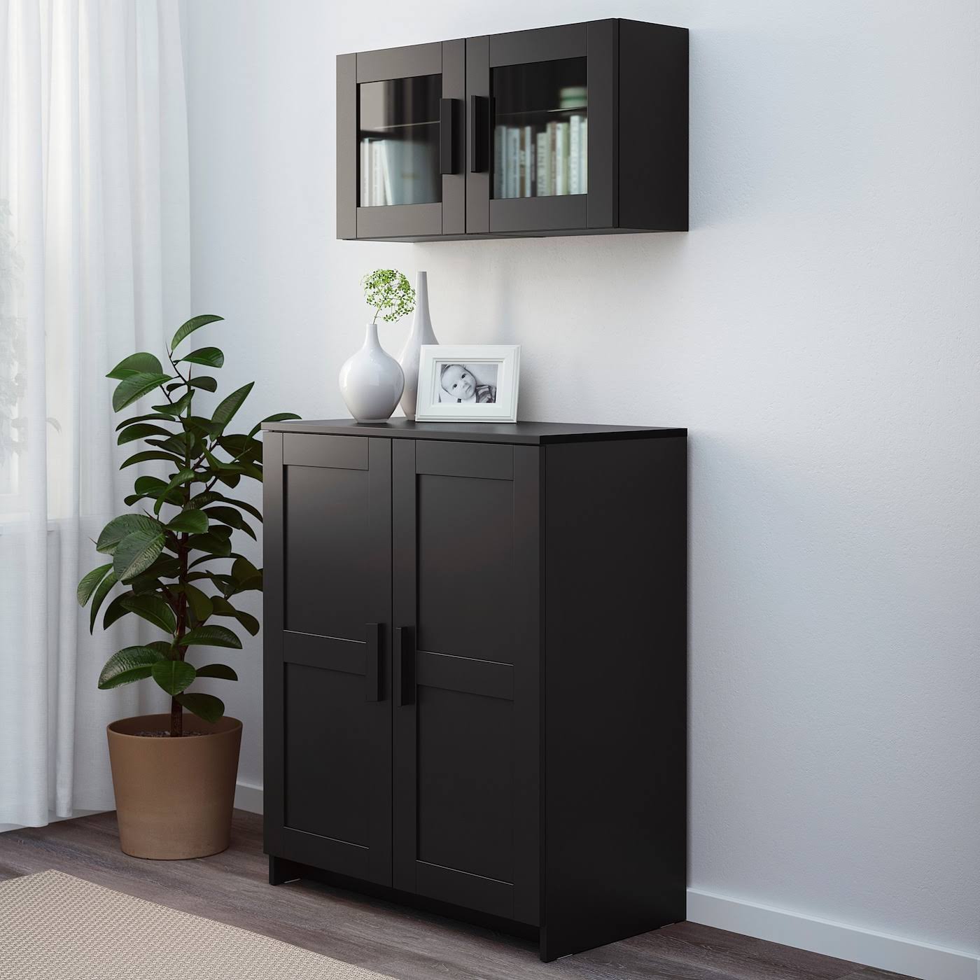 IKEA - BRIMNES Cabinet with Doors, Black, 30 3/4x37 3/8