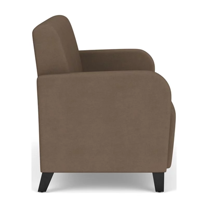 Lesro Siena Polyurethane Lounge Reception Loveseat in Brown/Black