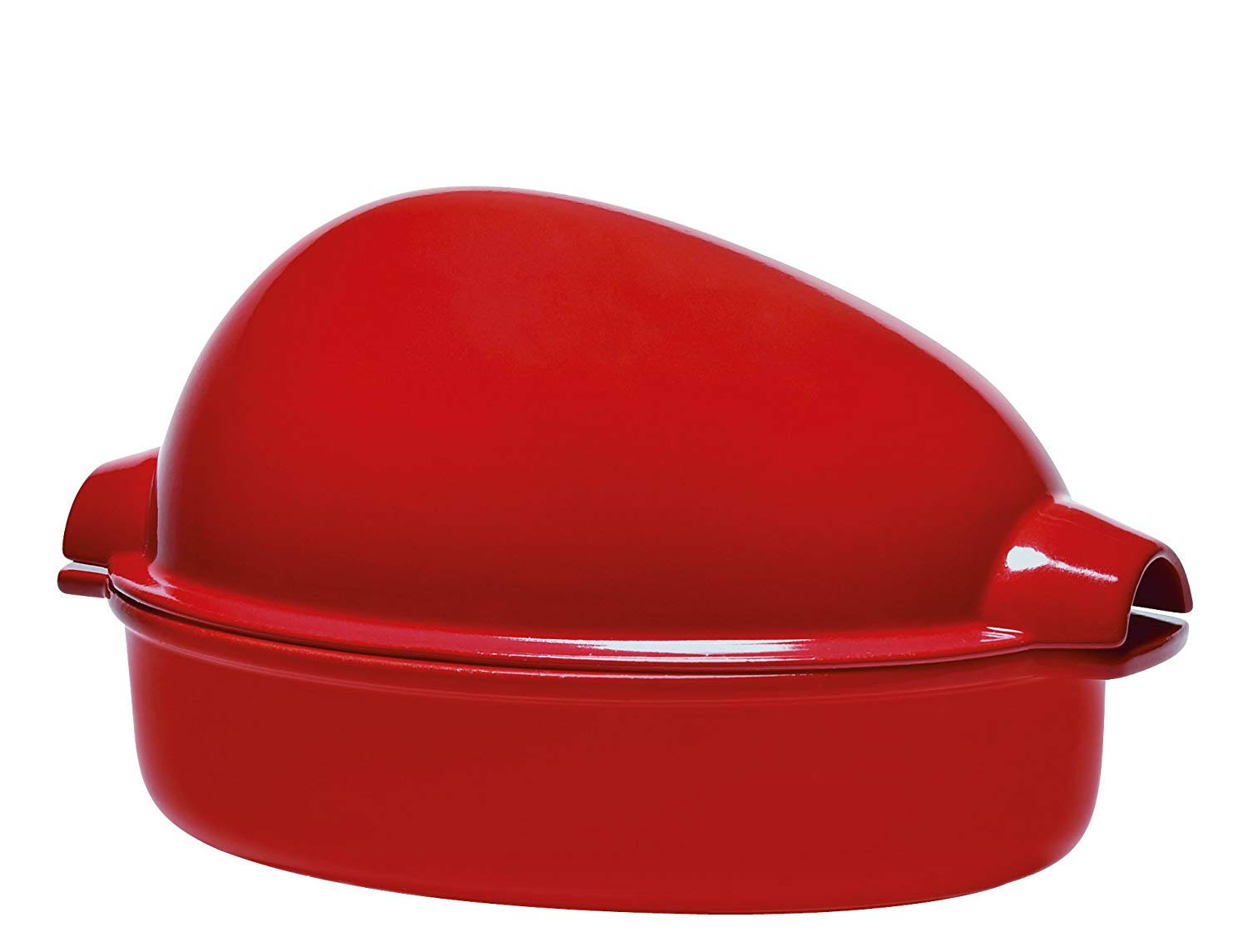 Emile Henry Chicken Roaster, Ceramic, Burgundy, 34x24x19 cm