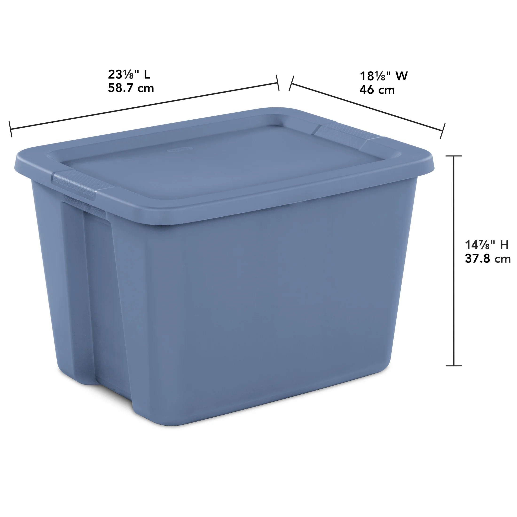 Sterilite 18 Gallon Tote Box Plastic, Gray, Set of 8